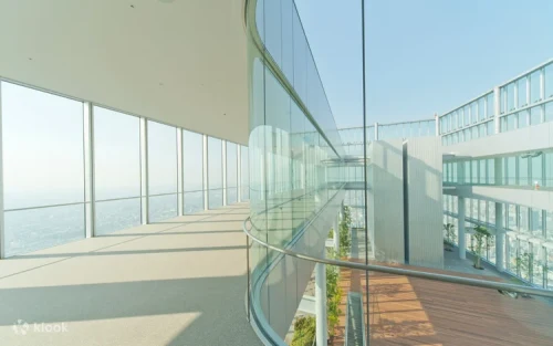 Relaxing at the open-air Sky Garden plaza on the 58th floor