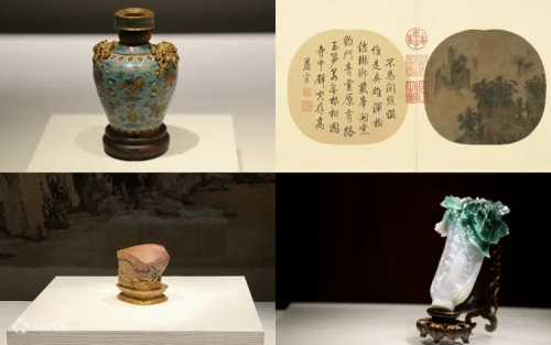 Intricate calligraphy and ancient Chinese paintings in Taipei