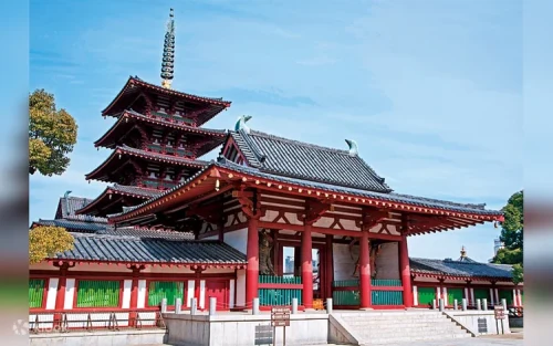 Historic Osaka Castle surrounded by lush green gardens