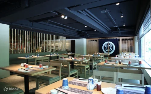 Delicate Japanese desserts and matcha treats at the buffet counter