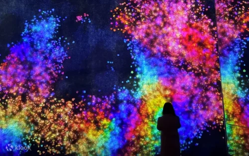 Thousands of glowing LED lights in the Infinite Crystal Universe