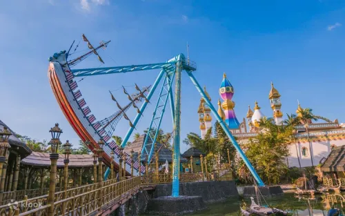 Wild West themed area featuring exciting attractions and rustic architecture
