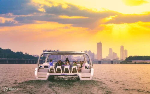 Luxury Russeller yacht sailing on the Han River