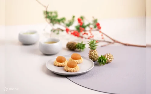 Golden pineapple balls filled with sweet and tangy tropical jam