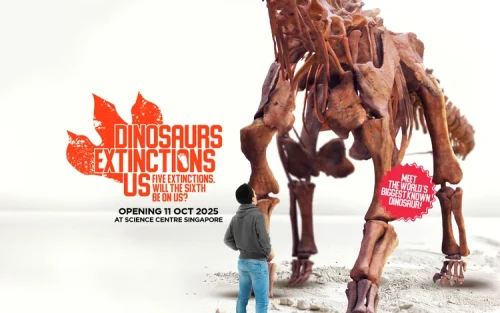 Life-sized dinosaur skeletal mounts and prehistoric models