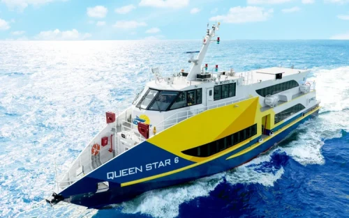 Spacious and ergonomic seating inside the modern ferry cabin
