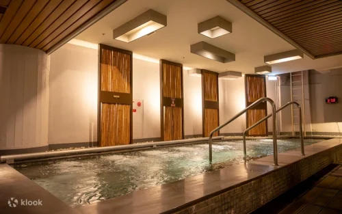 Spacious 400-ping public bathhouse featuring mineral-rich thermal waters