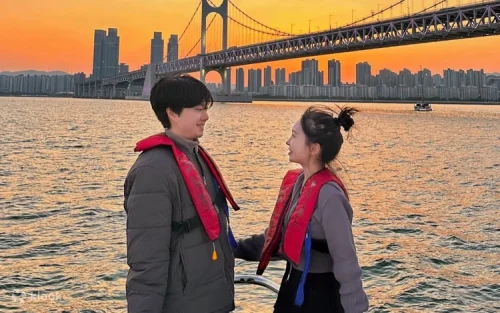 Stunning sunset cruise views over the ocean in South Korea