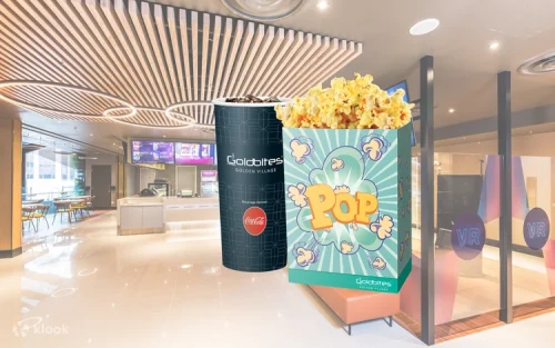 A refreshing large cold beverage to enjoy during a blockbuster film