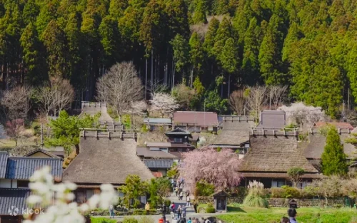 Rustic charm of Miyama Thatched Village with its iconic red post box