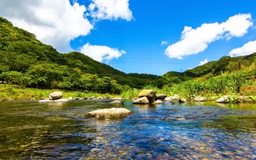 Majestic Shuangliu Waterfall flowing through the verdant Hengchun Peninsula