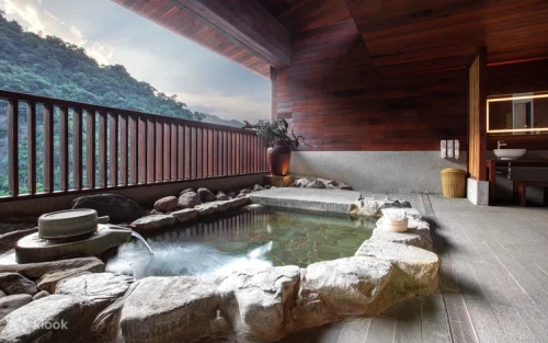 Traditional Atayal themed private hot spring room in Taiwan