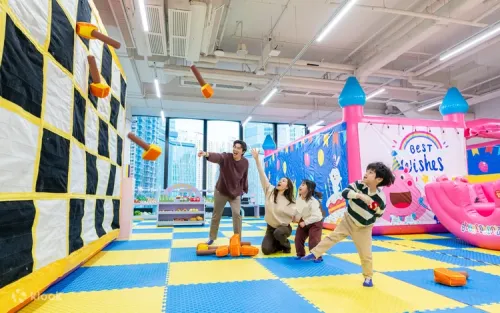 Vibrant adventure inflatable castle at Kai Tak AIRSIDE
