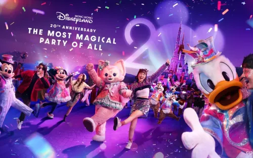 Meeting beloved Disney characters during the 20th Anniversary parade