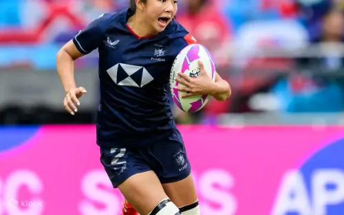 Live entertainment and festival atmosphere outside the Hong Kong rugby stadium