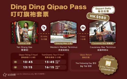 Listening to the multi-language audio guide on the heritage tram ride