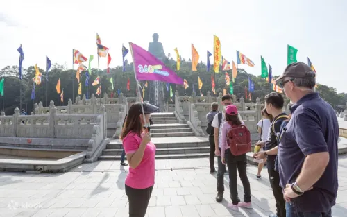 The majestic 34-meter tall Tian Tan Big Buddha statue on Lantau Island