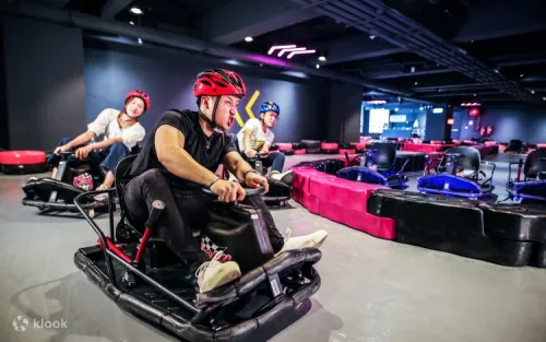 Exciting indoor drifting cars racing at the Hong Kong Square Run