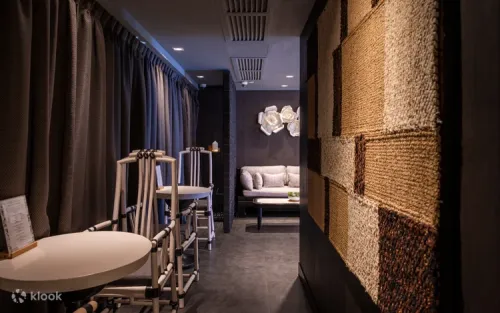 Comfortable and serene private massage room designed for ultimate relaxation