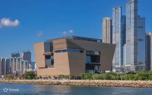 Relaxing sunset cruise passing by the West Kowloon Cultural District
