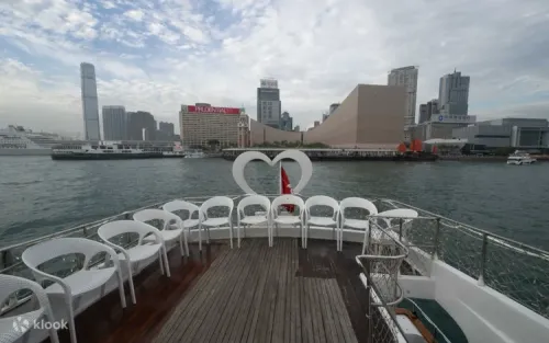 Passengers enjoying unlimited drinks and snacks on the spacious yacht deck