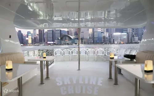 Sunset views over Victoria Harbour from a premium yacht