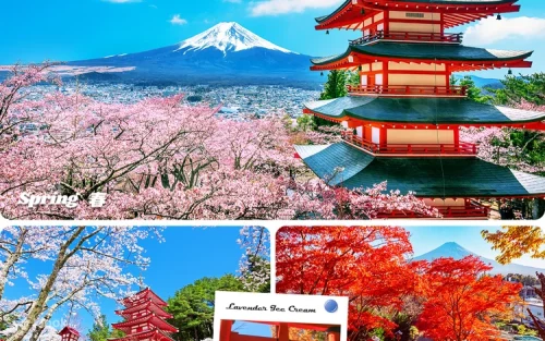 Relaxing outdoor Japanese hot spring overlooking the majestic Mount Fuji