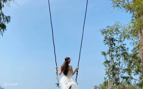 High-altitude sky swing overlooking the beautiful Miaoli valley