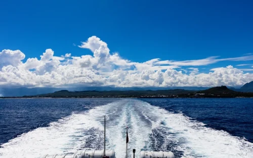 Scenic azure ocean views on the ferry to Orchid Island
