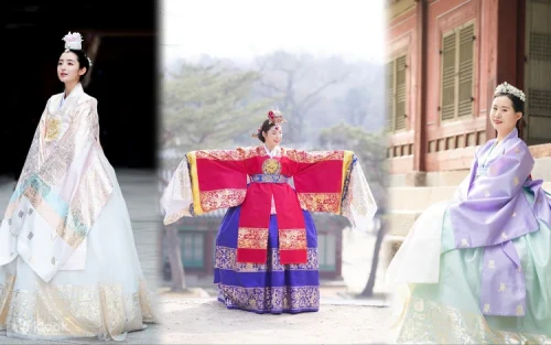 Expert stylist providing complimentary traditional hair styling and accessories for a Hanbok experience