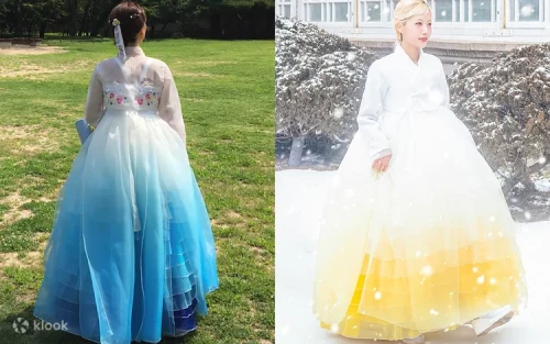 Friends taking a K-drama style photoshoot in Seoul