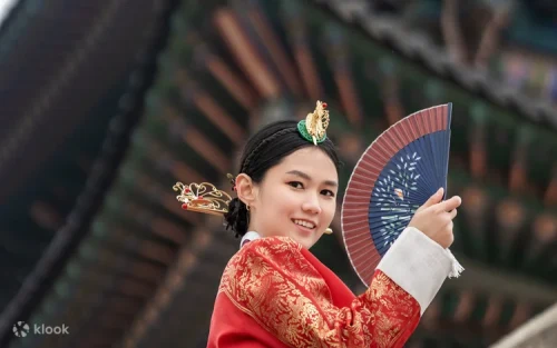 Traditional Korean Hanbok designs featuring vibrant silk colors