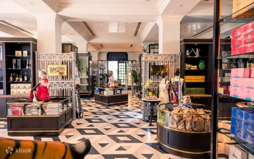 Heritage gallery showcasing the rich colonial history of Raffles Hotel