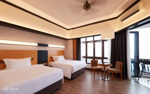 Scenic misty mountain views of Genting Highlands from the hotel