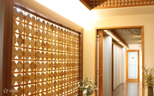 Relaxing ambiance and warm interior of the authentic spa