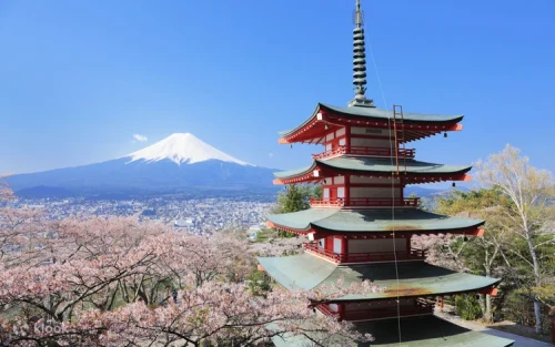 Clouds surrounding the majestic Mount Fuji 5th Station