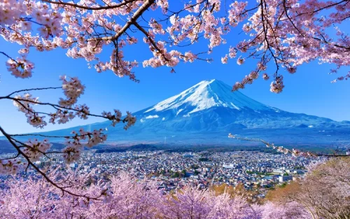 Famous Lawson convenience store photo spot with Mount Fuji view