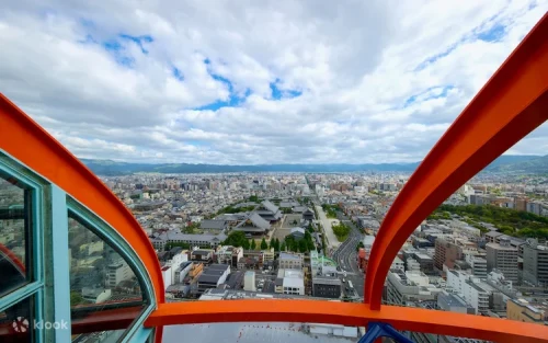 Interactive touch panels highlighting famous landmarks like Kiyomizu-dera Temple.