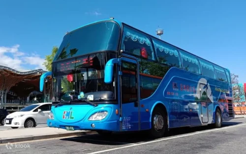 Spacious seating inside the air-conditioned Kamalan bus