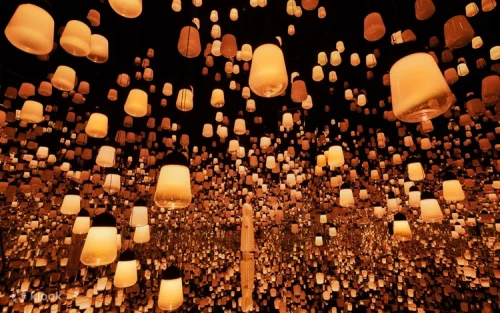 Interactive digital art installations at teamLab Biovortex