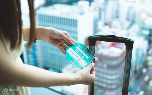 Suitcases being securely transported to a luxury Tokyo hotel