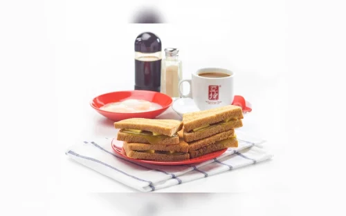 Crispy toasted bread with rich kaya spread and chilled butter